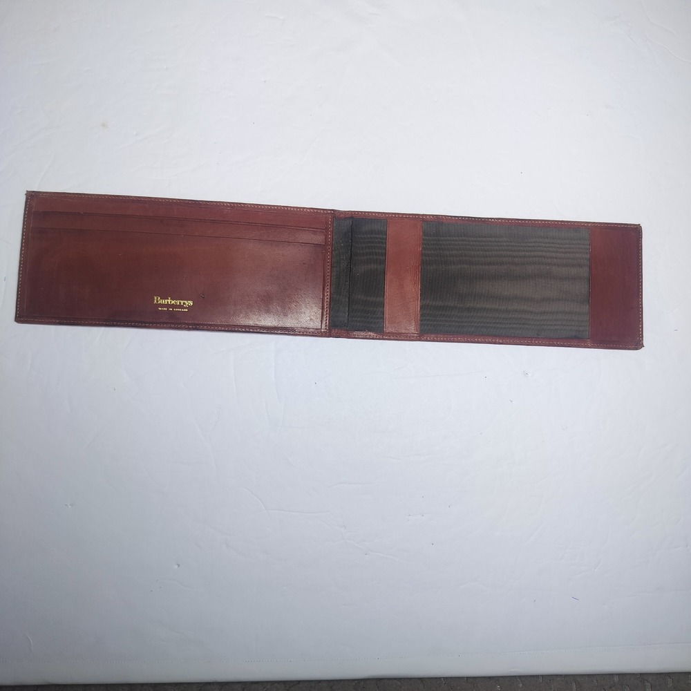 Vintage Burberrys of London Nova Check Bifold Wallet Brown Leather Made England - Picture 3 of 8